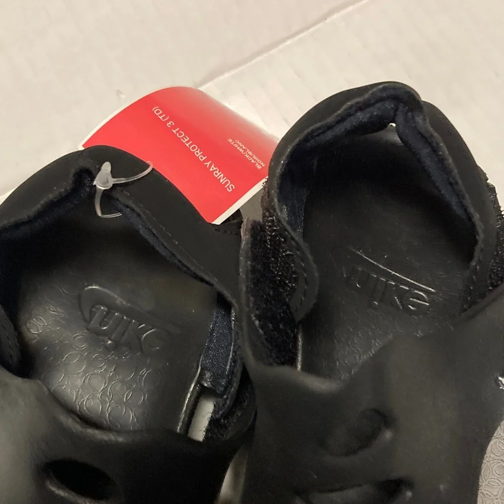 Nike Kids Black Water Shoes with White Swoosh